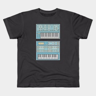 Blue Retro Synthesizer Kids T-Shirt